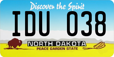ND license plate IDU038