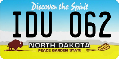 ND license plate IDU062