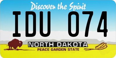 ND license plate IDU074