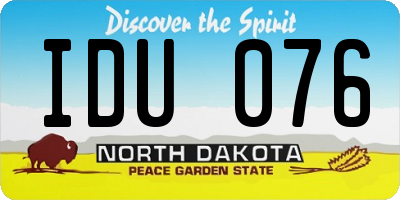 ND license plate IDU076