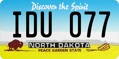 ND license plate IDU077