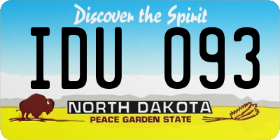 ND license plate IDU093