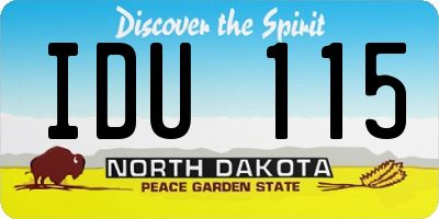 ND license plate IDU115
