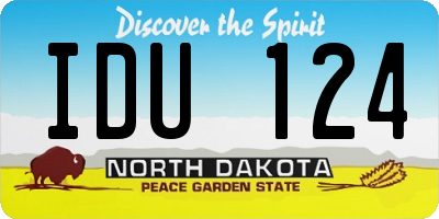 ND license plate IDU124