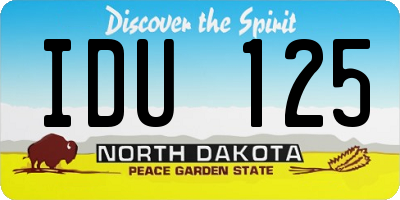 ND license plate IDU125