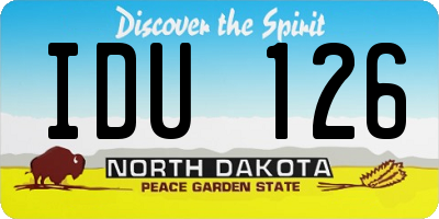 ND license plate IDU126