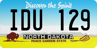 ND license plate IDU129