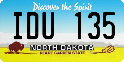ND license plate IDU135