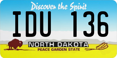 ND license plate IDU136