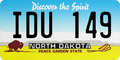 ND license plate IDU149