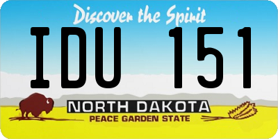 ND license plate IDU151