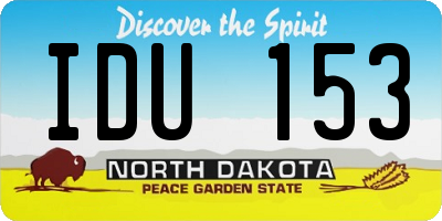 ND license plate IDU153