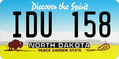 ND license plate IDU158