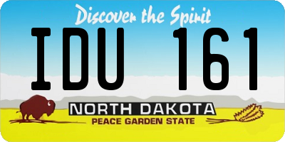 ND license plate IDU161
