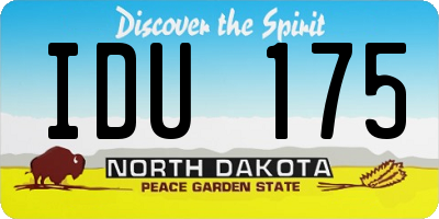 ND license plate IDU175
