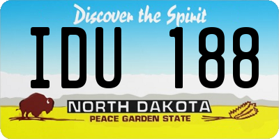 ND license plate IDU188