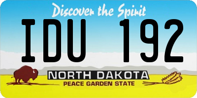 ND license plate IDU192