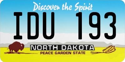 ND license plate IDU193