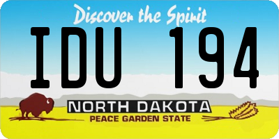 ND license plate IDU194