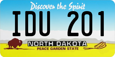 ND license plate IDU201