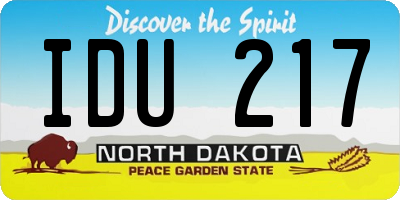 ND license plate IDU217