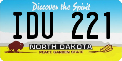 ND license plate IDU221