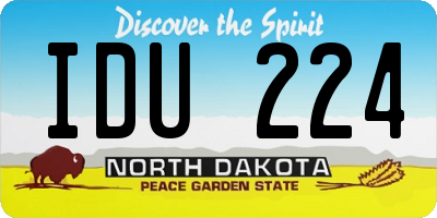 ND license plate IDU224