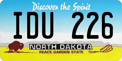 ND license plate IDU226