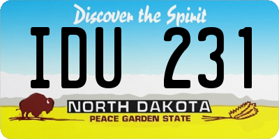 ND license plate IDU231