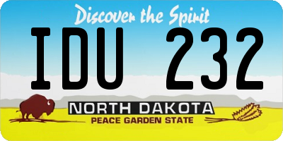 ND license plate IDU232