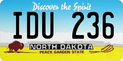 ND license plate IDU236