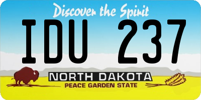 ND license plate IDU237