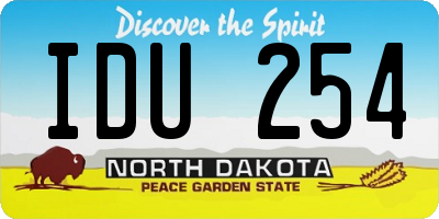 ND license plate IDU254