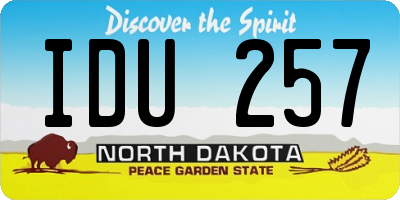ND license plate IDU257