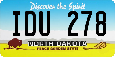 ND license plate IDU278