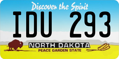 ND license plate IDU293