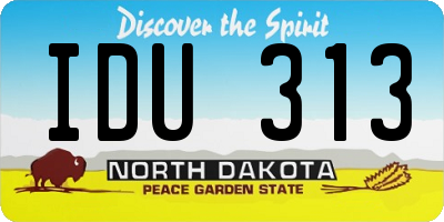 ND license plate IDU313