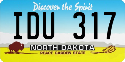 ND license plate IDU317