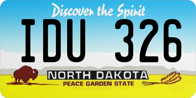 ND license plate IDU326