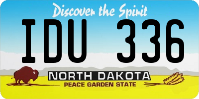 ND license plate IDU336