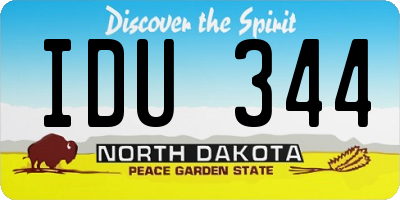 ND license plate IDU344