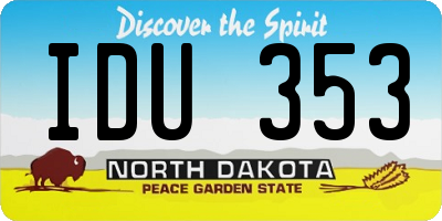 ND license plate IDU353