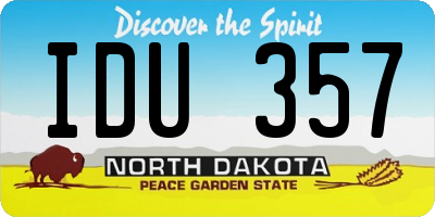 ND license plate IDU357