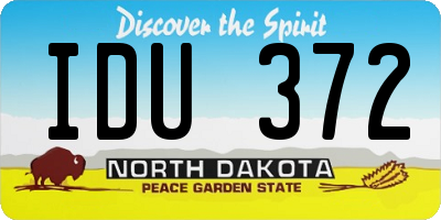 ND license plate IDU372