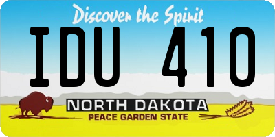 ND license plate IDU410