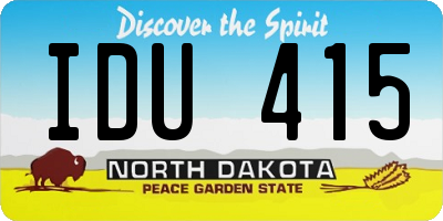 ND license plate IDU415