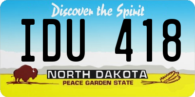 ND license plate IDU418