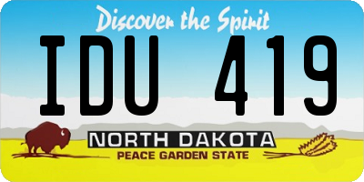 ND license plate IDU419