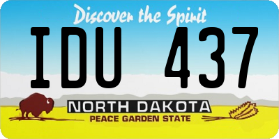 ND license plate IDU437