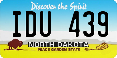 ND license plate IDU439
